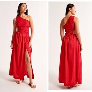 Abercrombie & Fitch Vibrant Red One-Shoulder Dress (New)